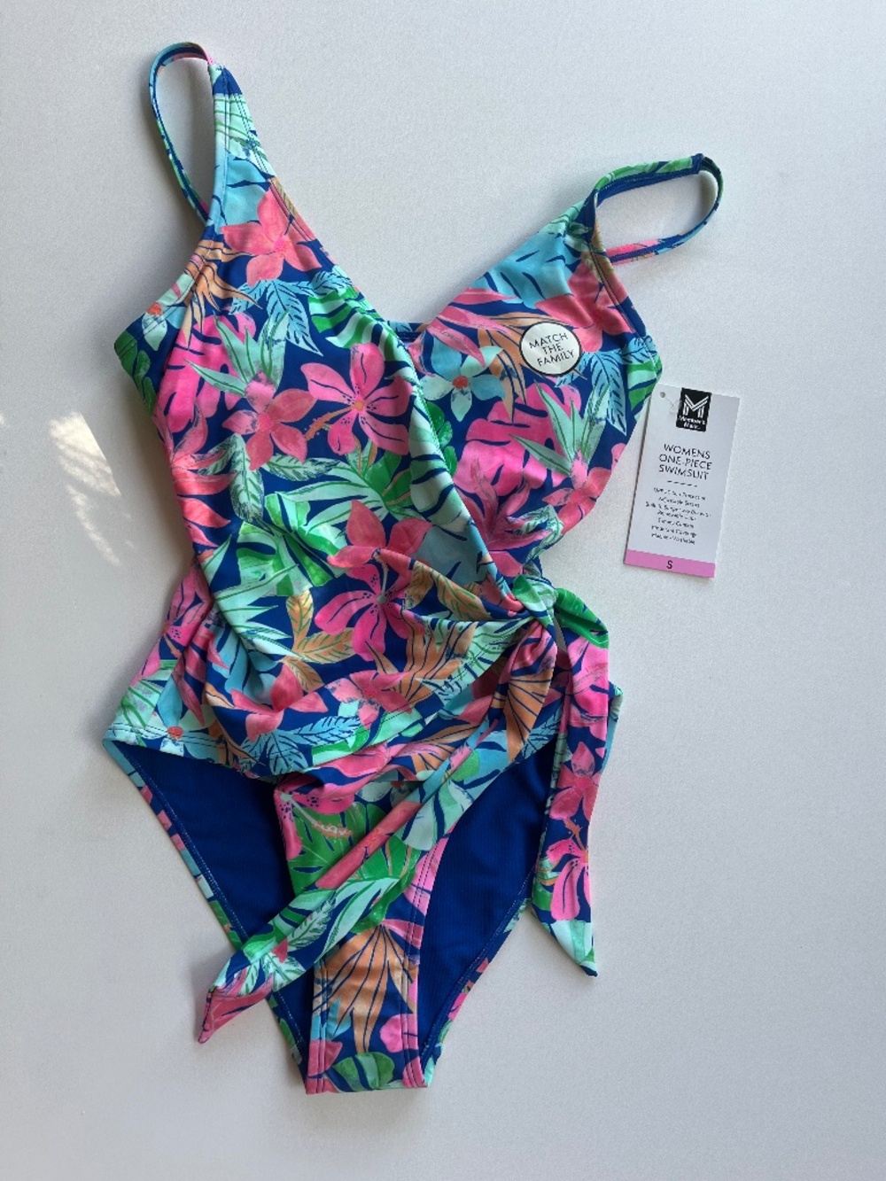Member's Mark Women's Wrap-Style One-Piece Swimsuit, Floral, Multi Color, Size S